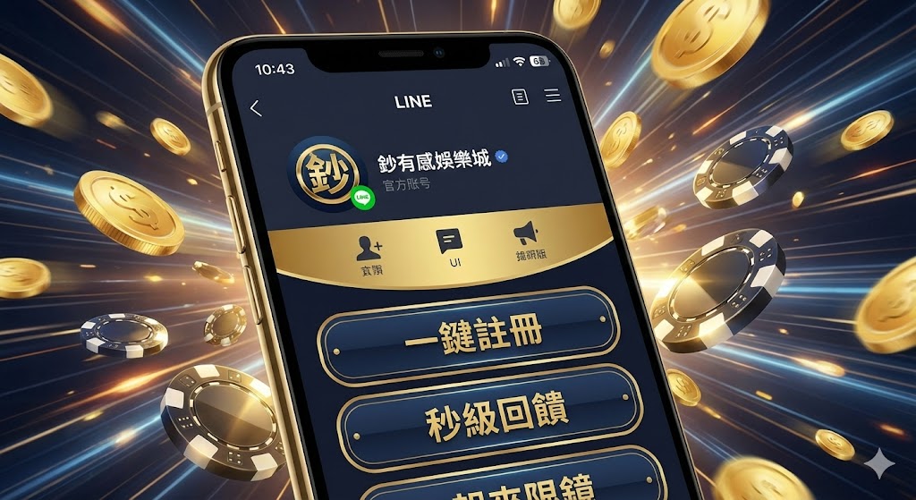 TU娛樂城官方首頁精選圖，展示手機版 LINE 一鍵快速註冊介面與極速點數回饋體驗，整合熱門老虎機與真人視訊。